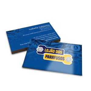 CARTAO DE VISITA 300G Papel Couche 300g 9x5cm Somente Frente ou Frente e Verso Verniz UV total na frente Corte Reto 